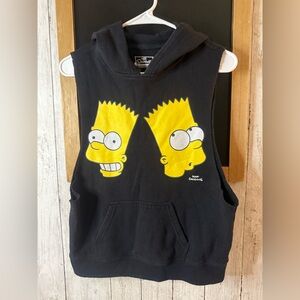 2014 simpsons twin barts sleeveless hoodie women's small official merch homer